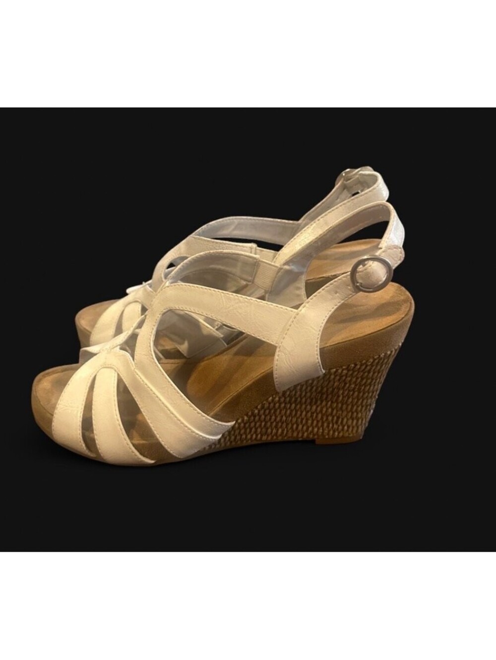 Aerology White Wedge Sandals Size 8.5 US